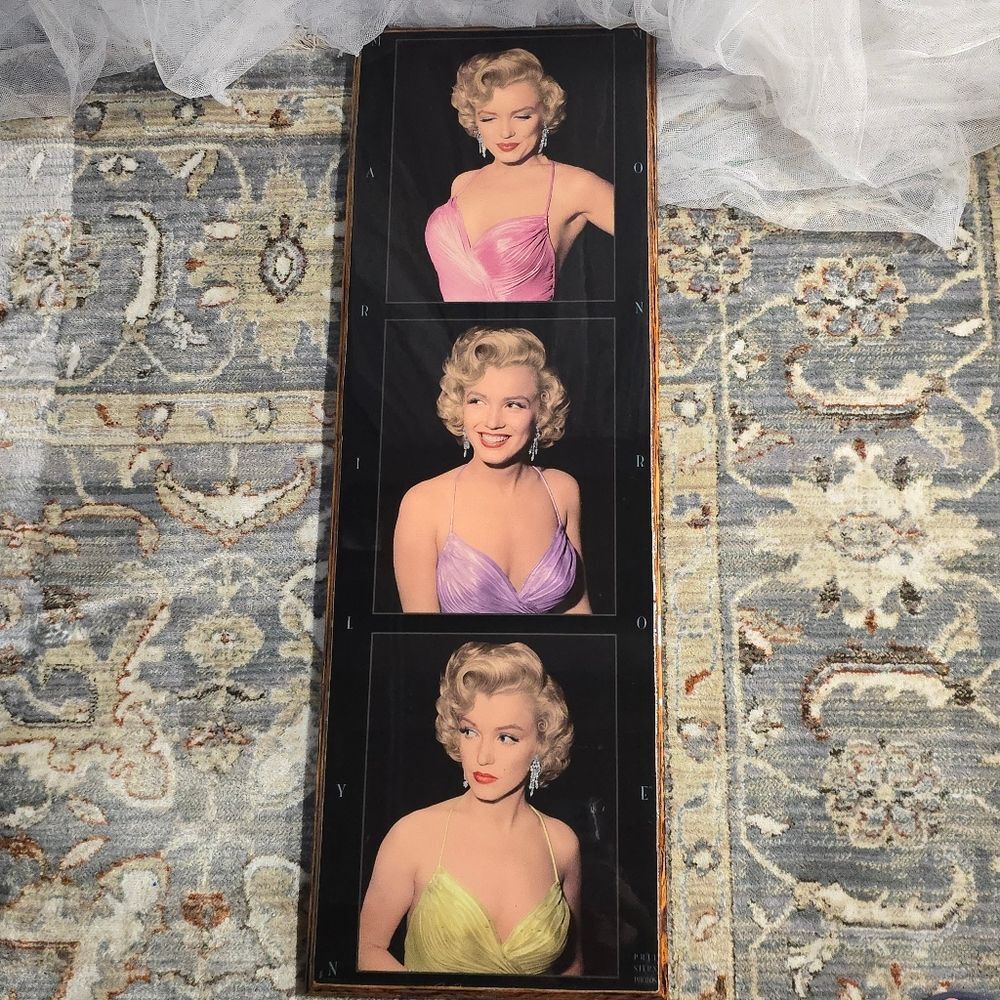 MARILYN MONROE Wooden Panel Board Photo Litho Print PHIL STERN Vintage